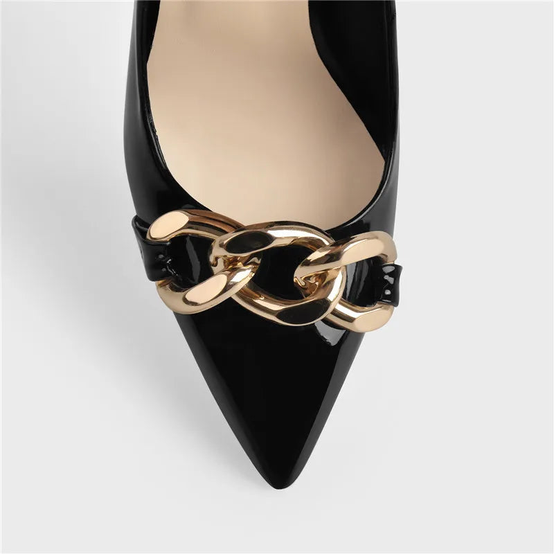 Black Patent Leather Stiletto Pumps