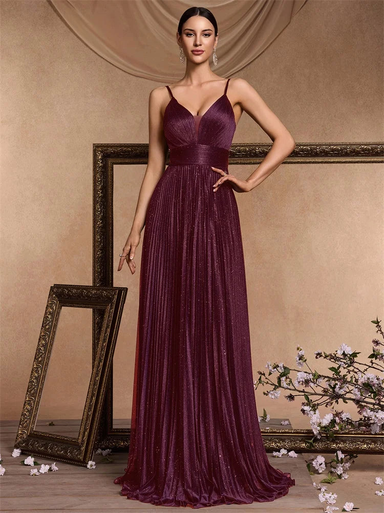 Stunning Deep V-neck Evening Gown