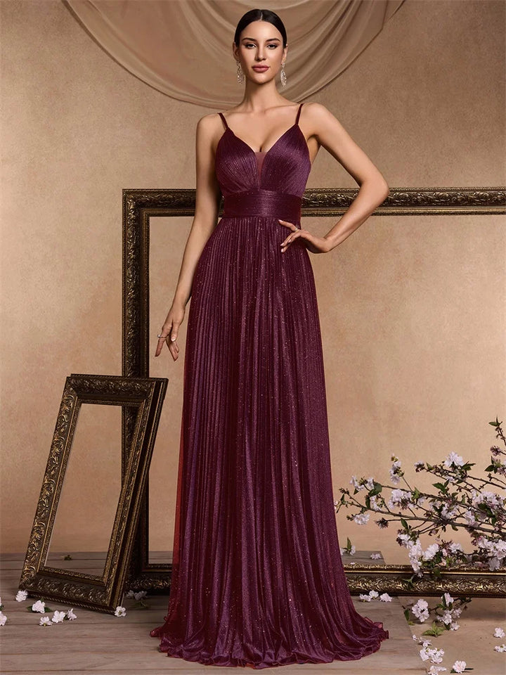 Stunning Deep V-neck Evening Gown