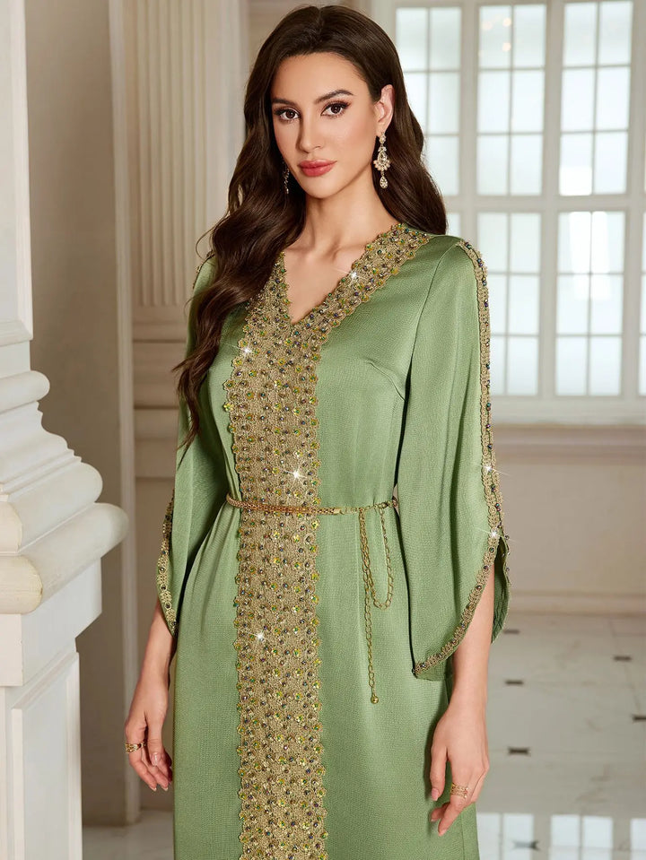 Lovely Satin Kaftan Maxi Dress