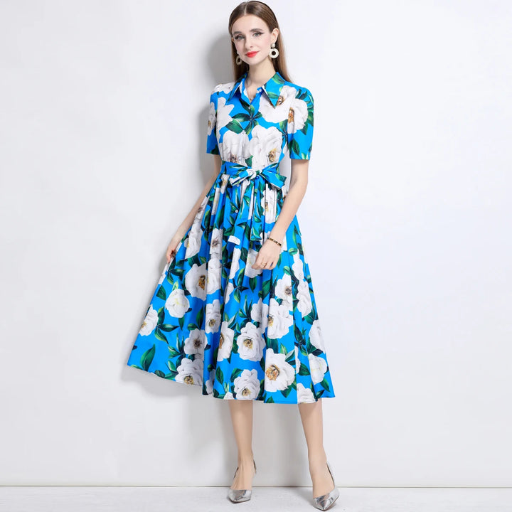 Timeless Elegance Printed Boho Flower Dress