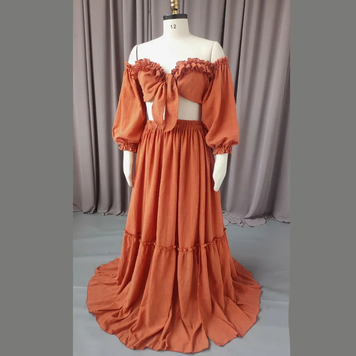 Refined 2PCs Maternity Dress