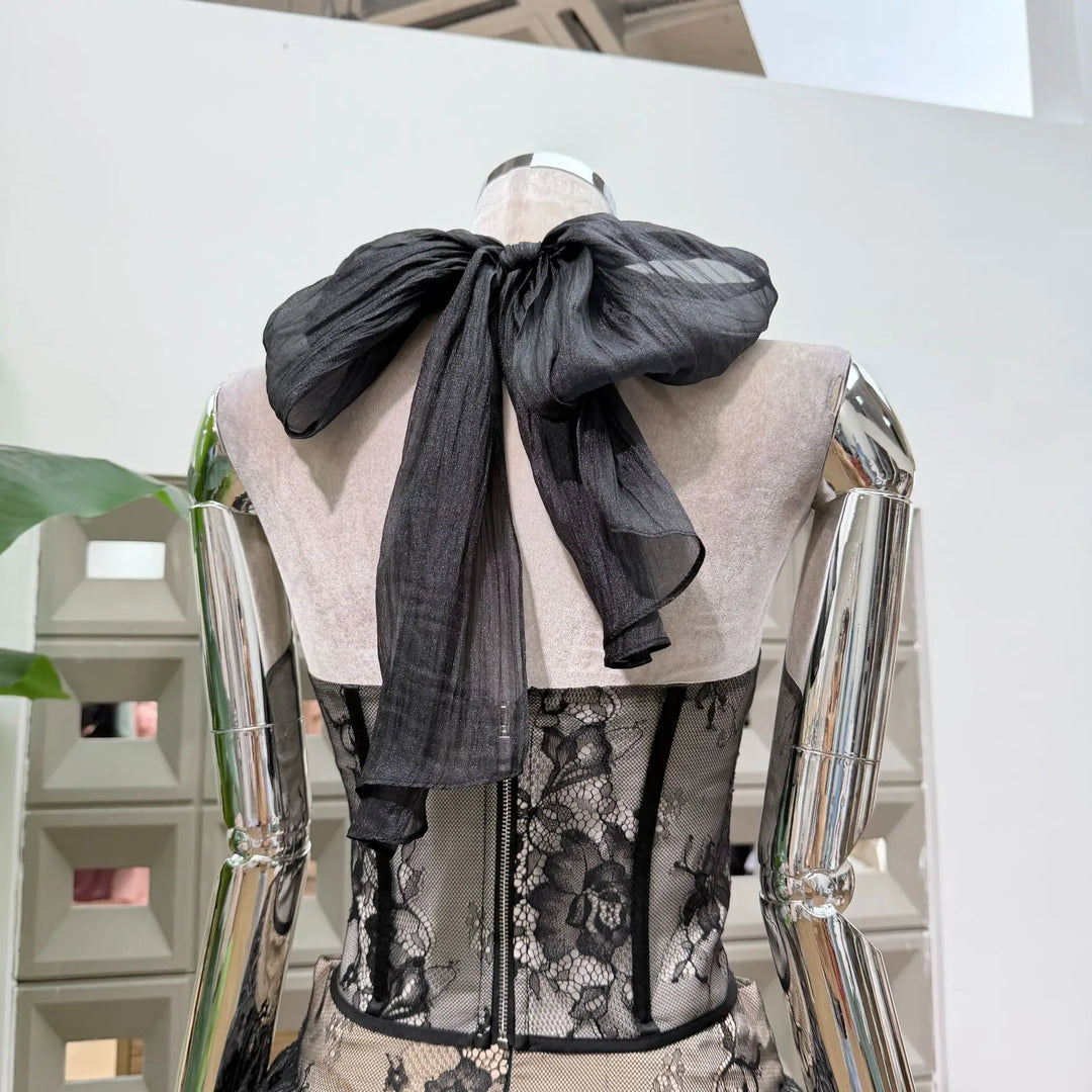 Lovely Lace Corset Two Pieces Skirt Dress