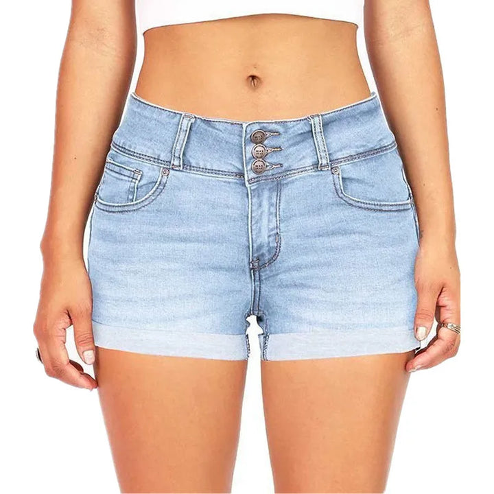 Versatile Waistband Denim Shorts