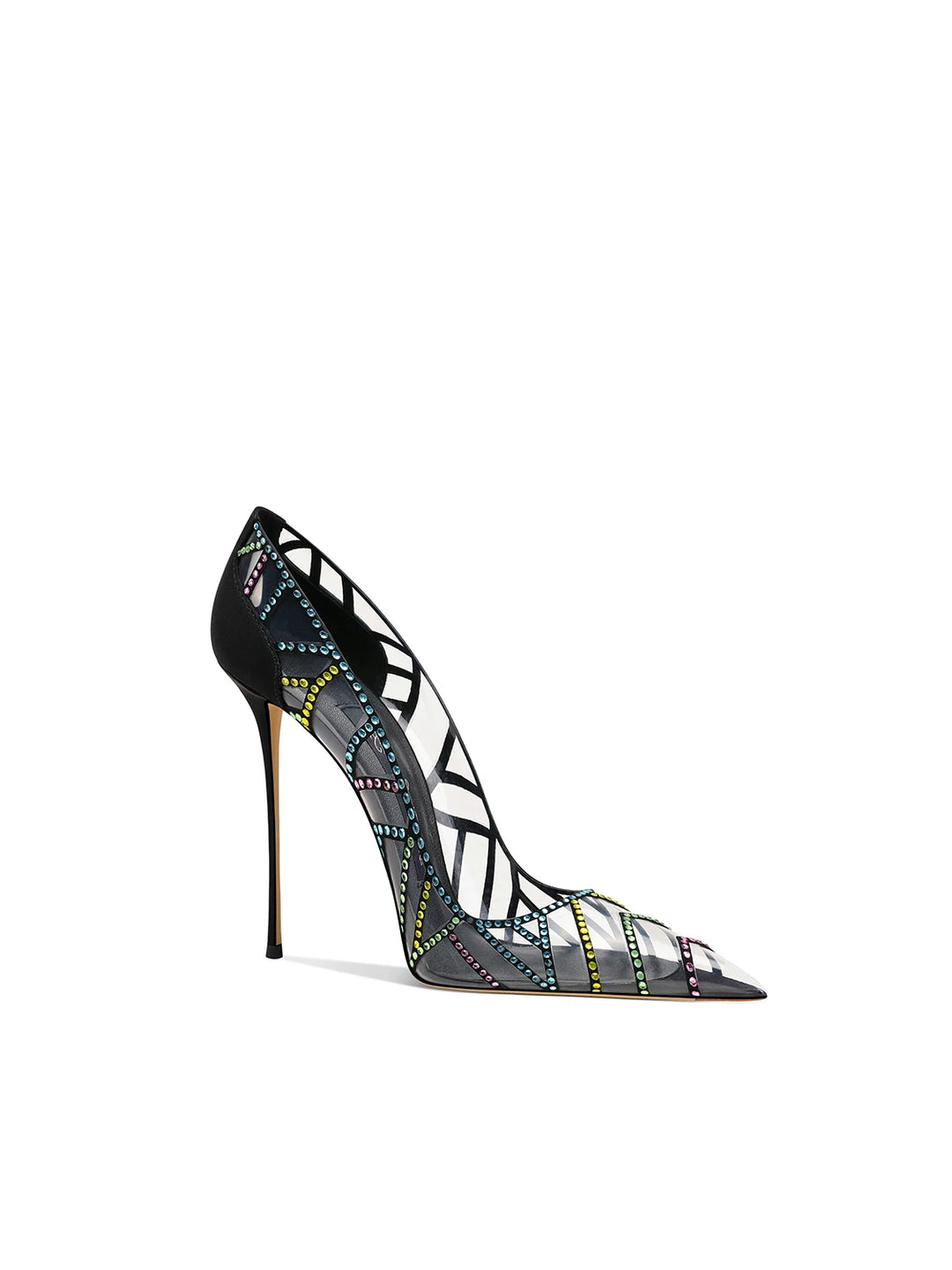 Smart Rhinestone Leather Heels