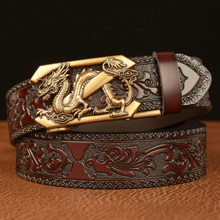 Gold Dragon Metal Automatic Buckle Belt