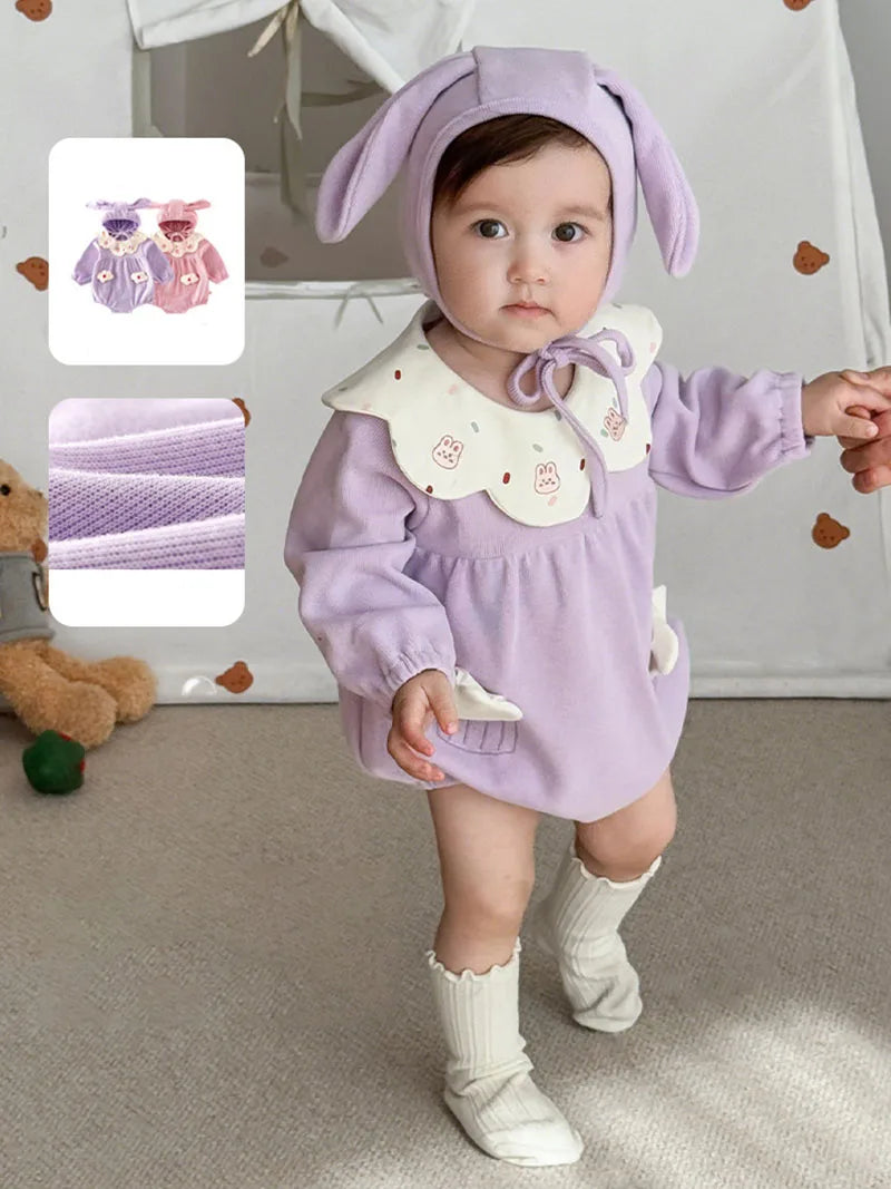 Classic Dots Embroidery Baby Girl's Jumpsuit