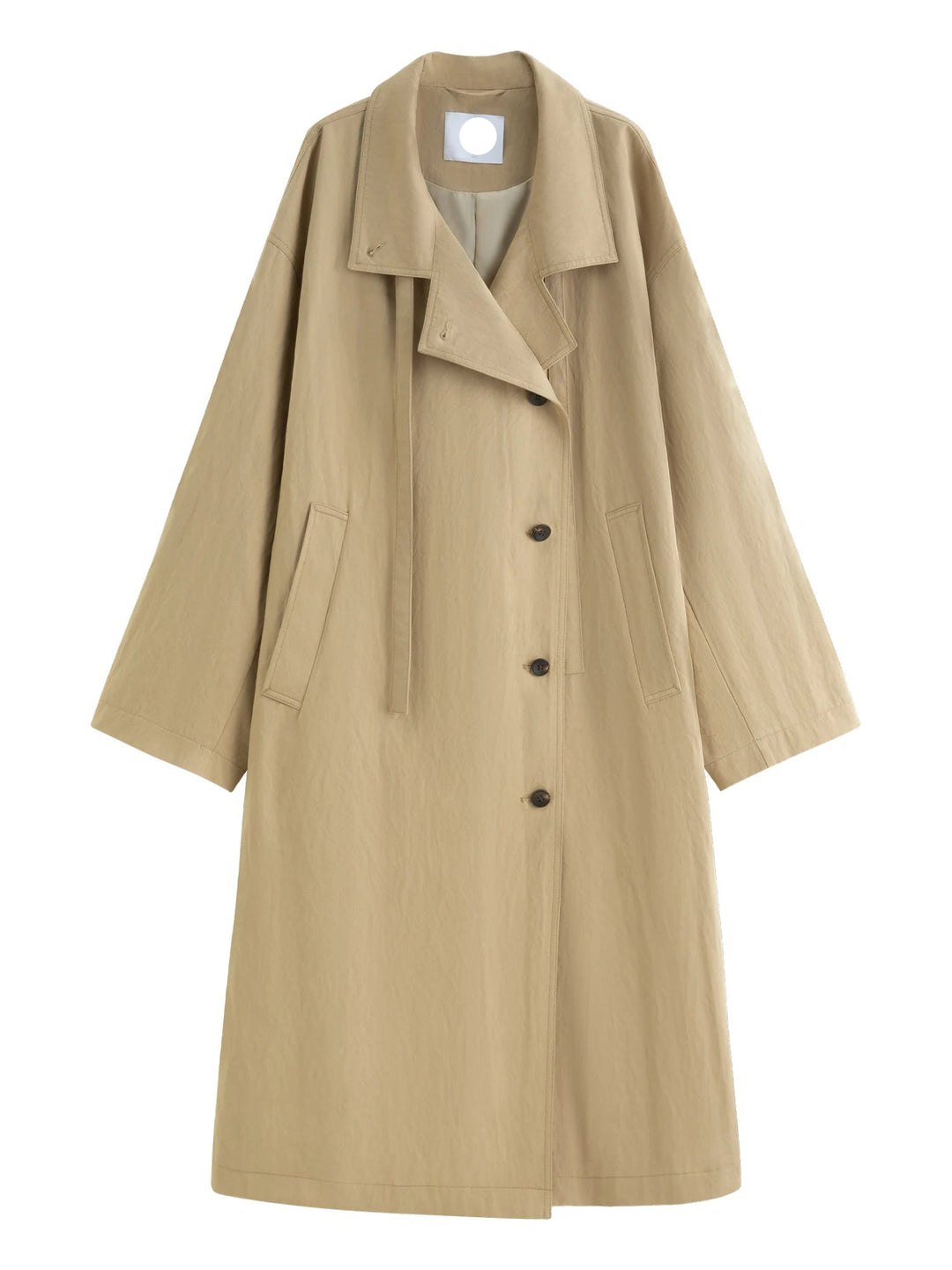Beige trench coat on a white background