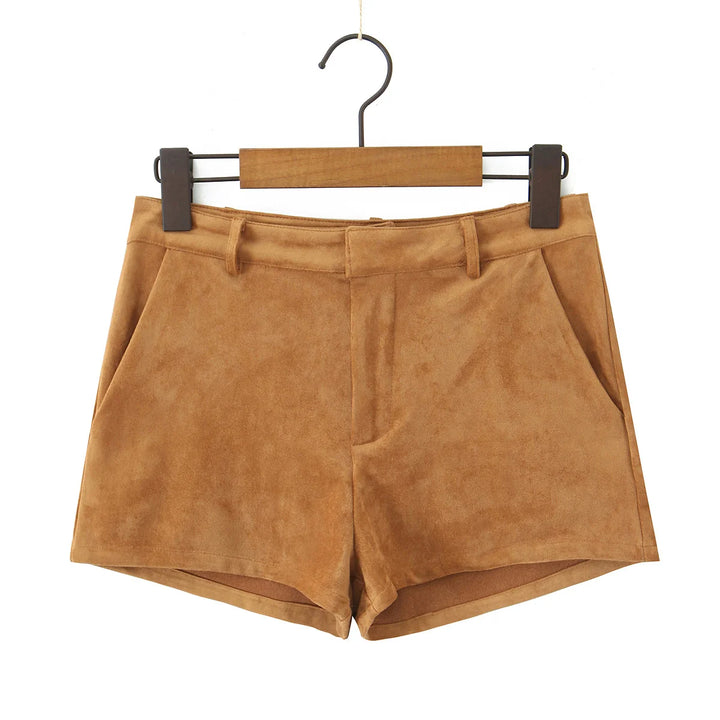 Luxury High Waisted Faux Suede Shorts
