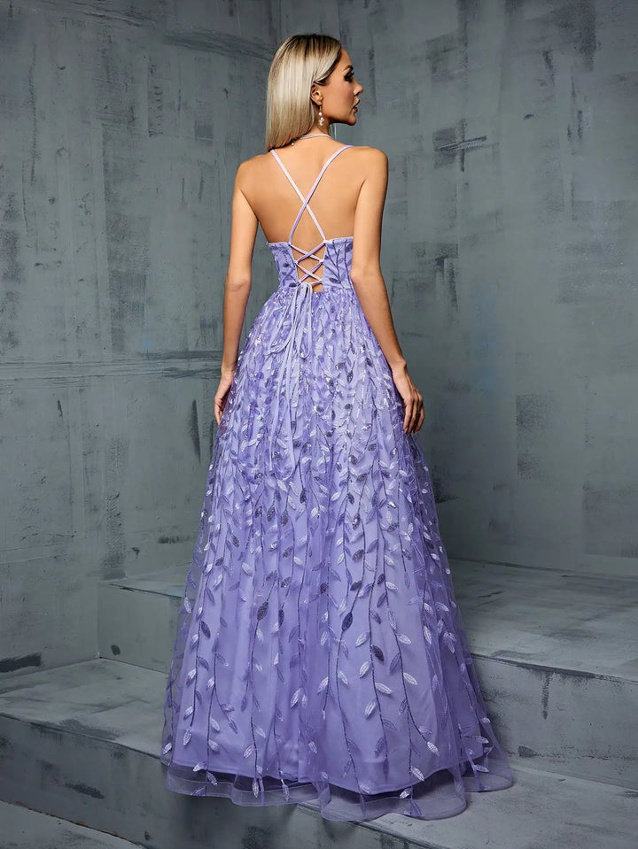 Refined Splicing Cross Band Party Gown