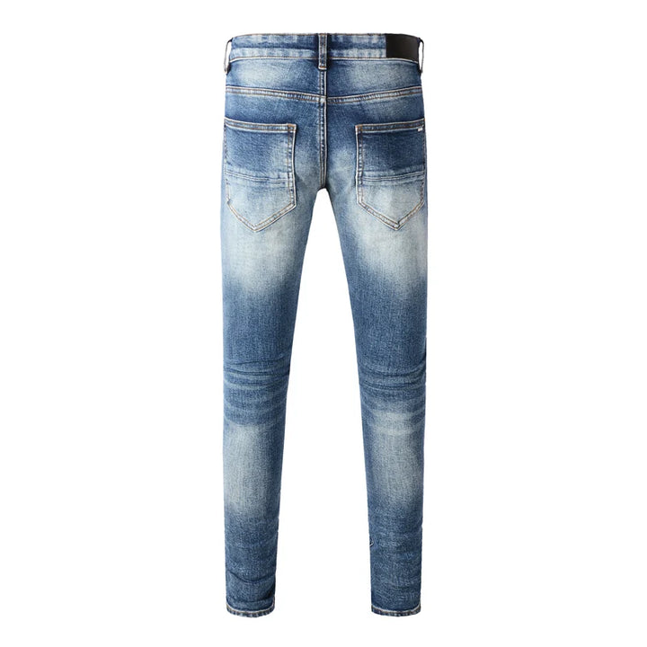 Sleek Patch Detail Slim Denim Jeans Pants