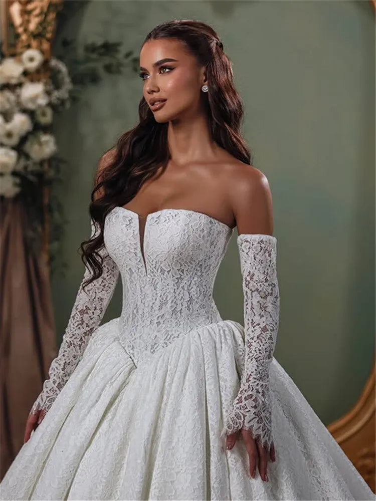 Vintage Lace Royal Bridal Ball Gown