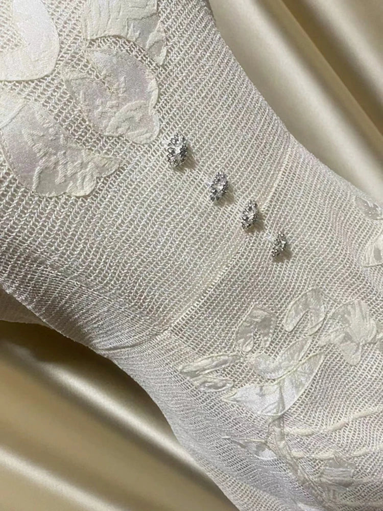 Splicing Embroidered Mini Party Dress