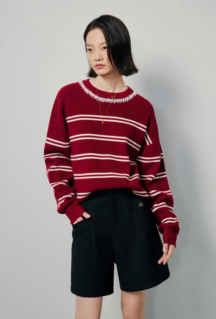 Contrasting Classic Striped Sweater