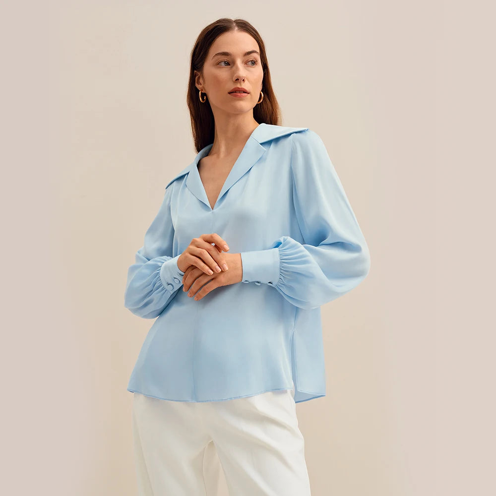 Luxury Deep V Neck Silk Top