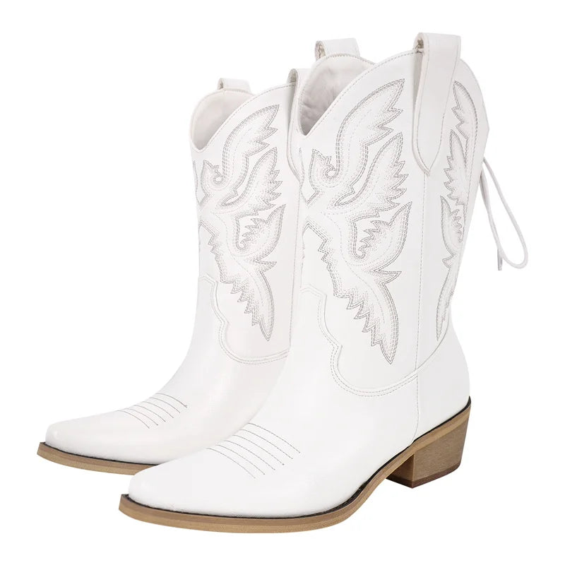 Fashionable Embroidered Cowboy Boots