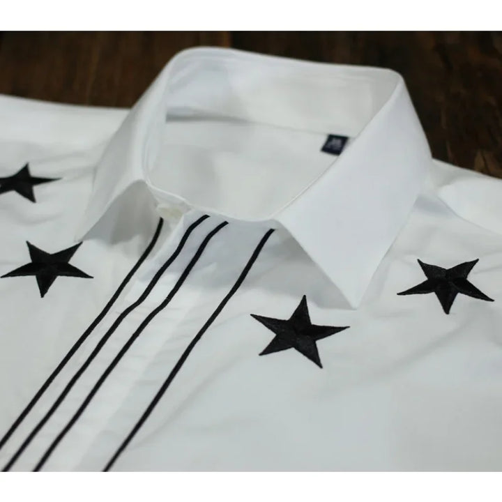 Slim Fit Vertical Line Cotton Shirt