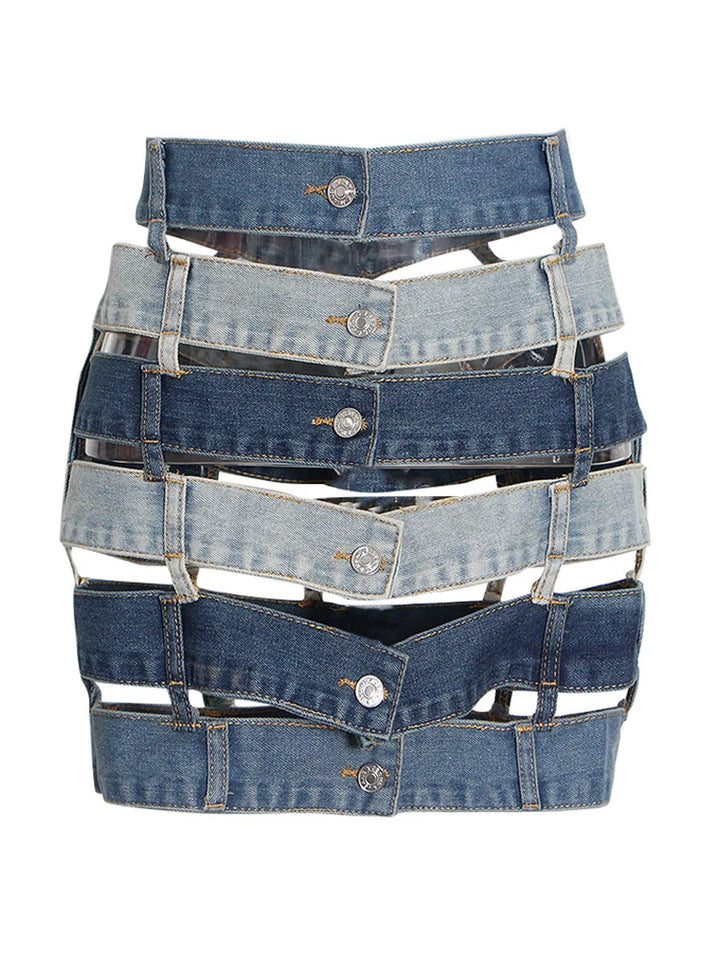 Stylish Single Breasted Mini Skirt