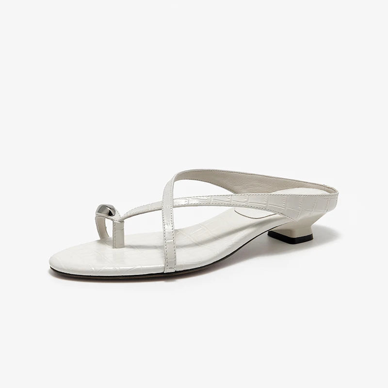 Cross Strap Sleek Leather Sandals
