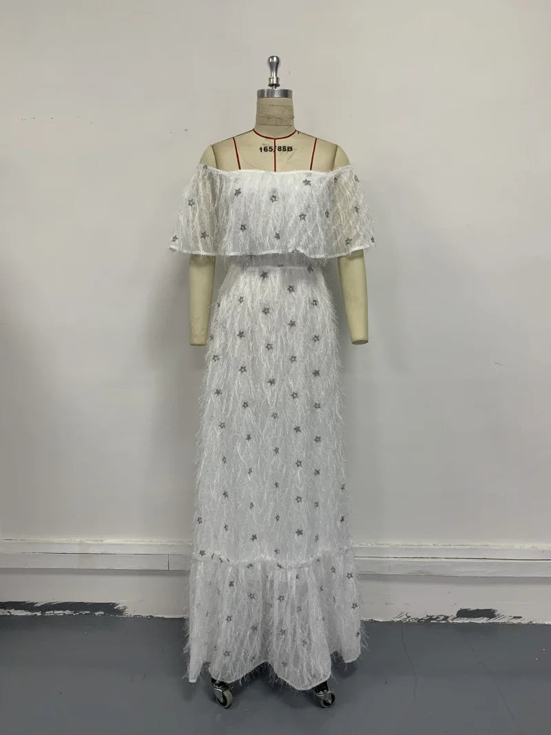 Graceful Lotus Sleeves Party Dress