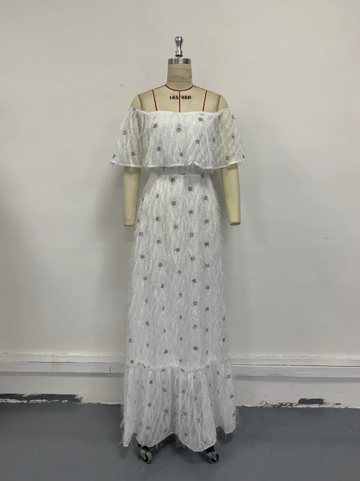 Graceful Lotus Sleeves Party Dress