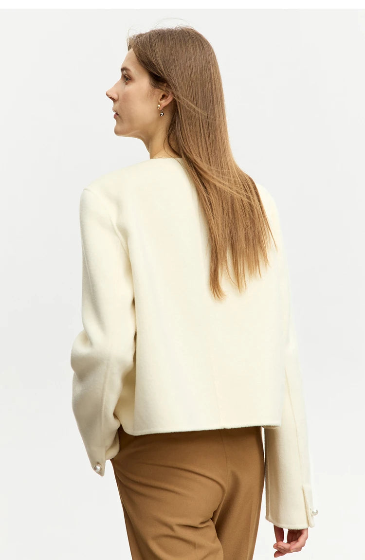 Double-Sided Woolen Crop Coat