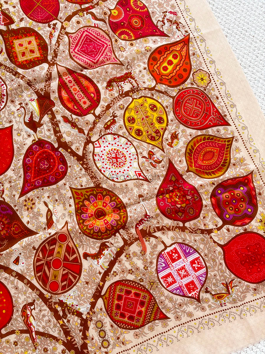 Oversized Printed Cashmere Tassels Scarf