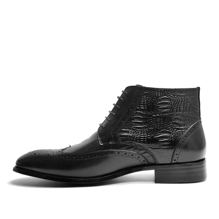 Trendy Lace-Up Real Leather Boots