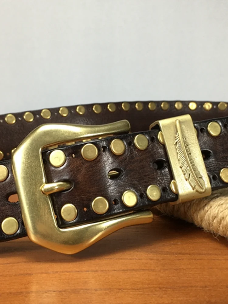 Fashionable Punk Rivet Leather Belt