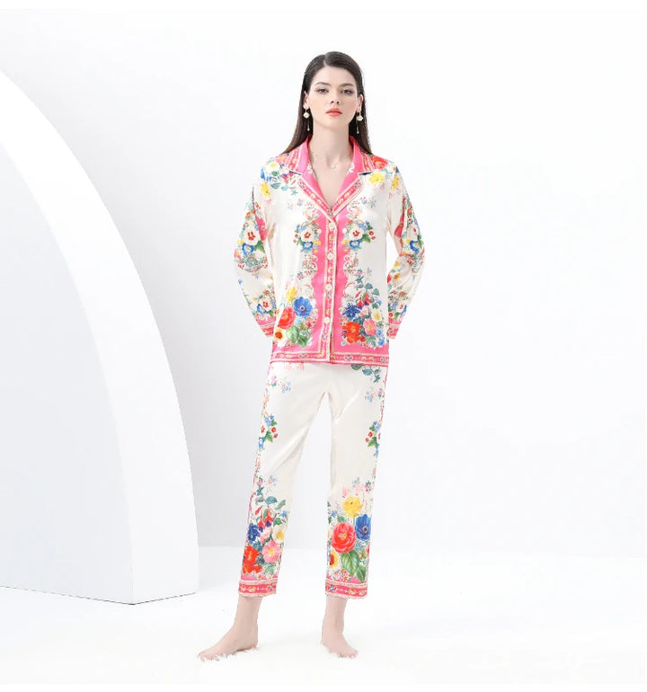 Comfortable Two-Piece Trimmed Pajama Set