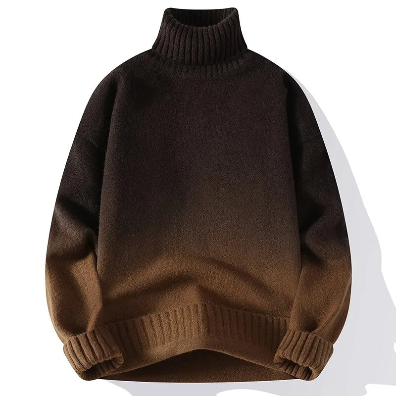 Charming Turtleneck Gradient Knitted Jumper