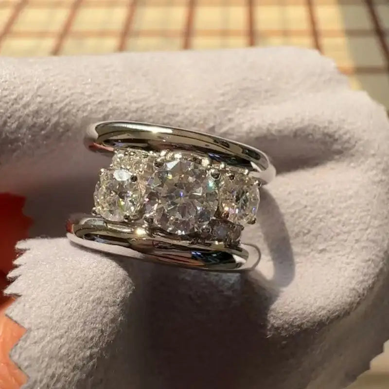 Timeless Silver Moissanite Ring