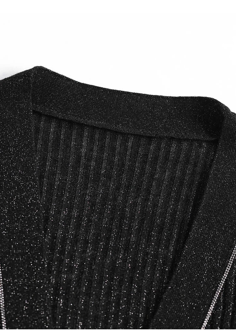 Stylish Ribbed Button-Front Cardigan