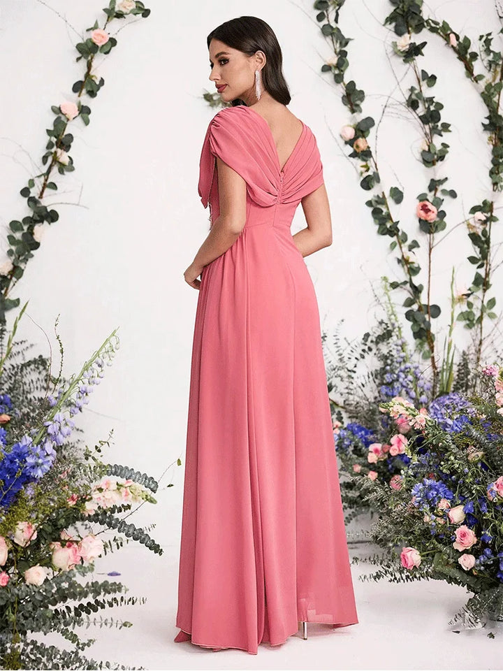 Gorgeous Chiffon Appliqué Bridesmaid Gown