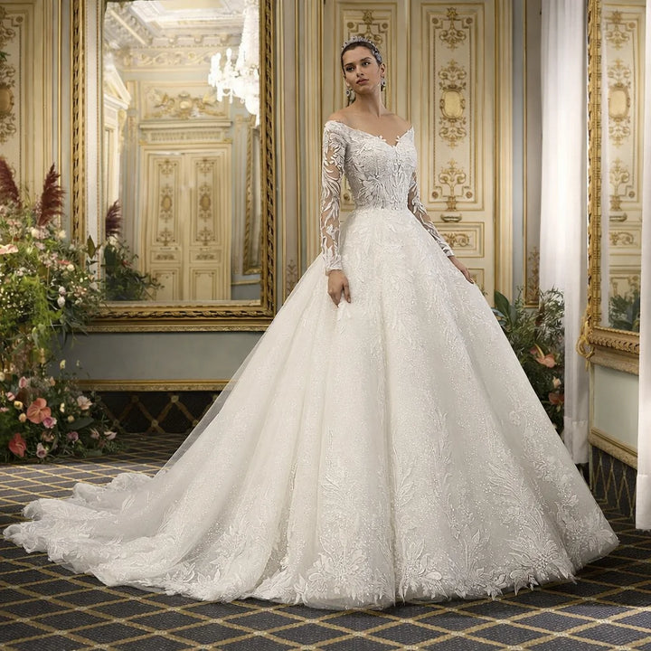 Exquisite Applique Princess Bridal Couture