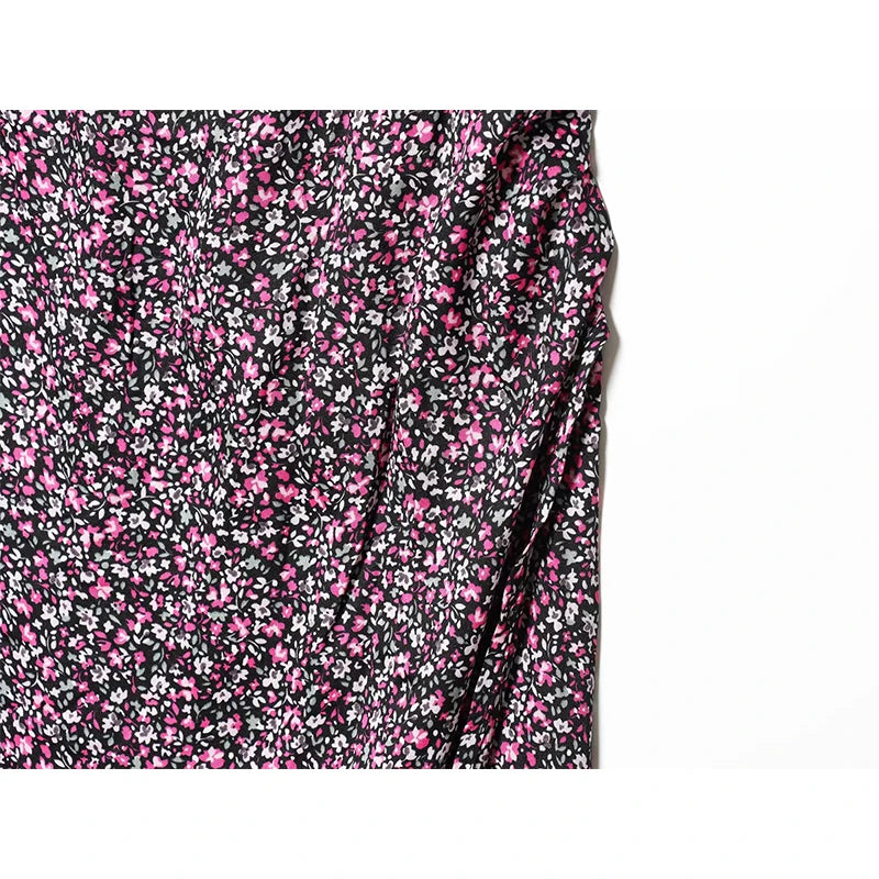 Trendy Floral Print Asymmetrical Dress