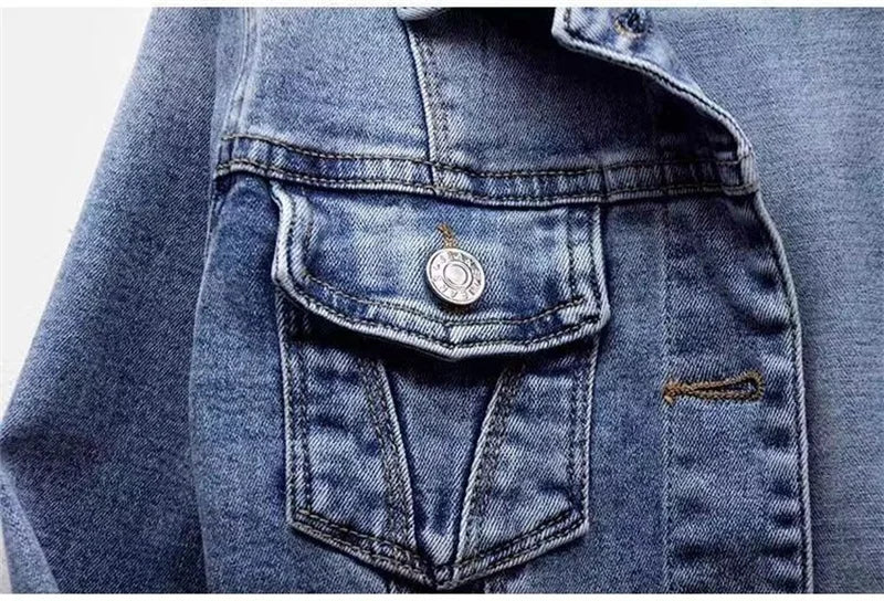 Vintage Long Sleeve Autumn Denim Jacket