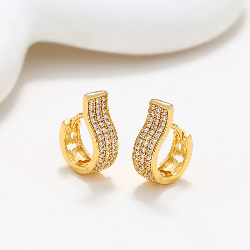 Timeless Three Rows Of Diamond Earrings