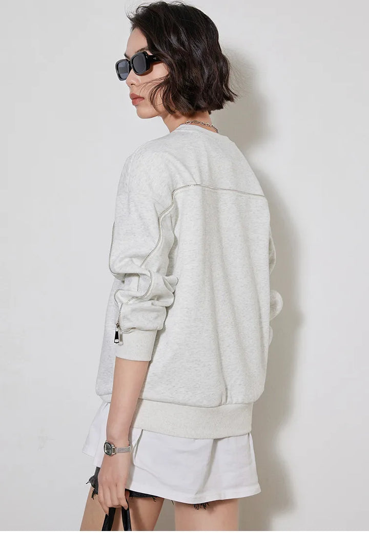 Fashionable Embroidered Pullover Sweatshirt