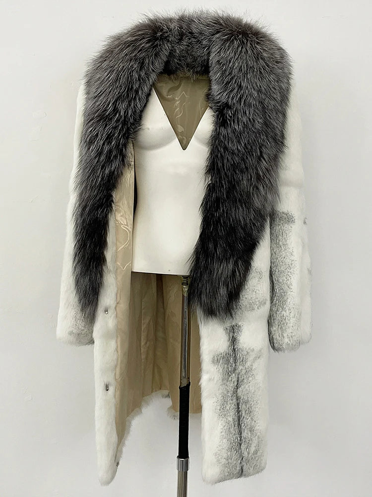 Refined Thick Fur Mid-length Coat