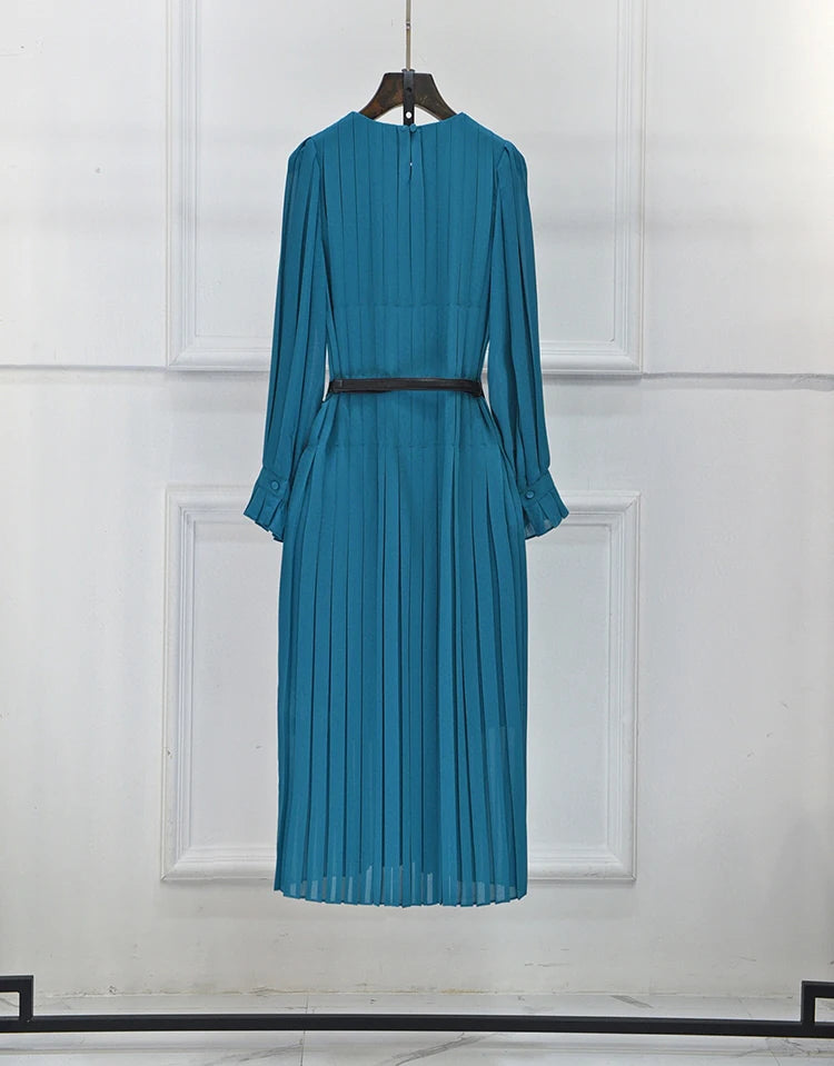 Mid-Calf Women's Pleated Dress