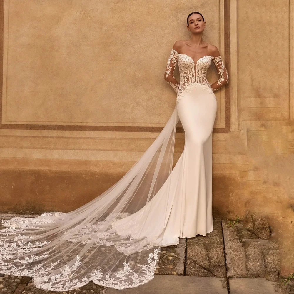 Modern Lace Detailing Wedding Gown