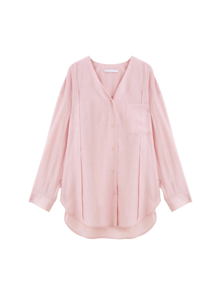 Comfortable V-Neck Linen Shirt