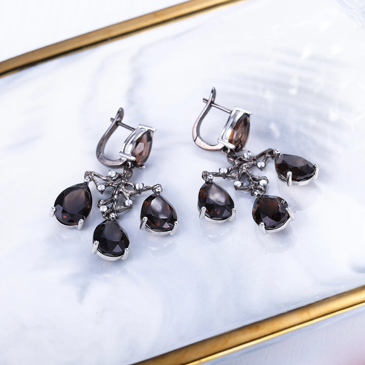 Lovely Smoky Quartz Branch Earrings
