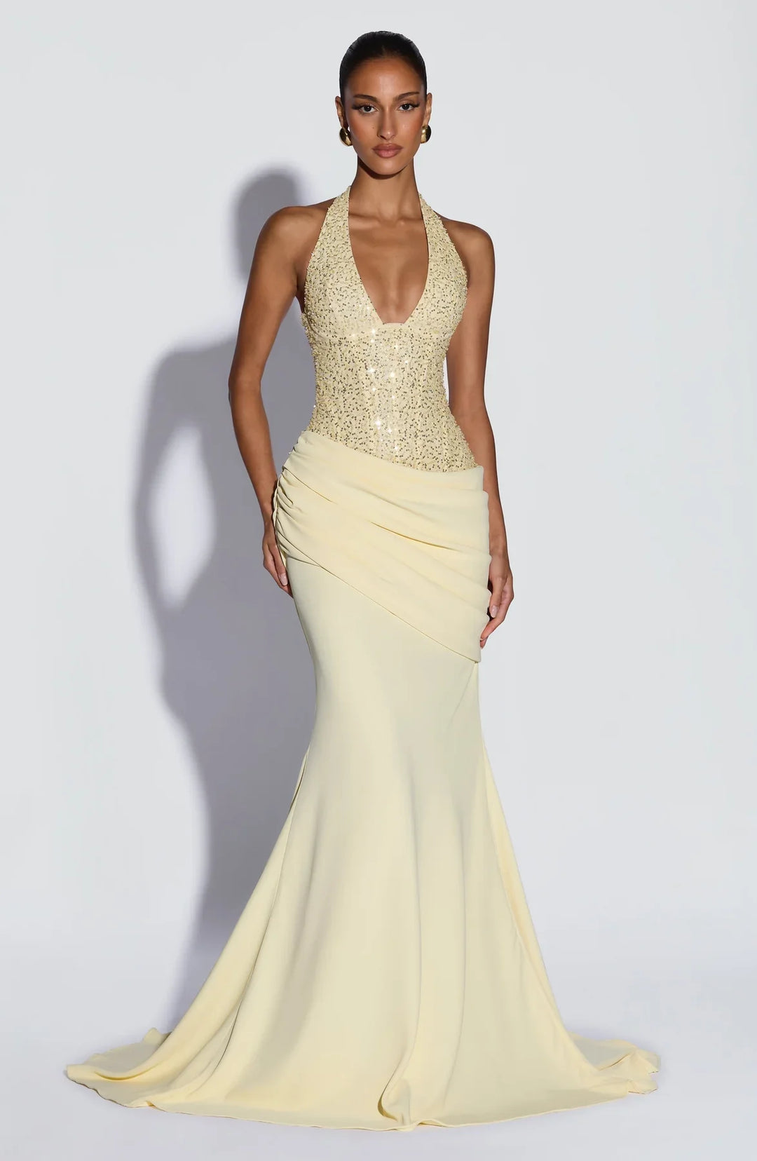 Sweet Sequins Draped Gown