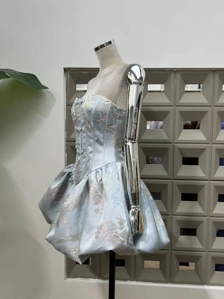 New Trendy Strapless Mini Party Dress