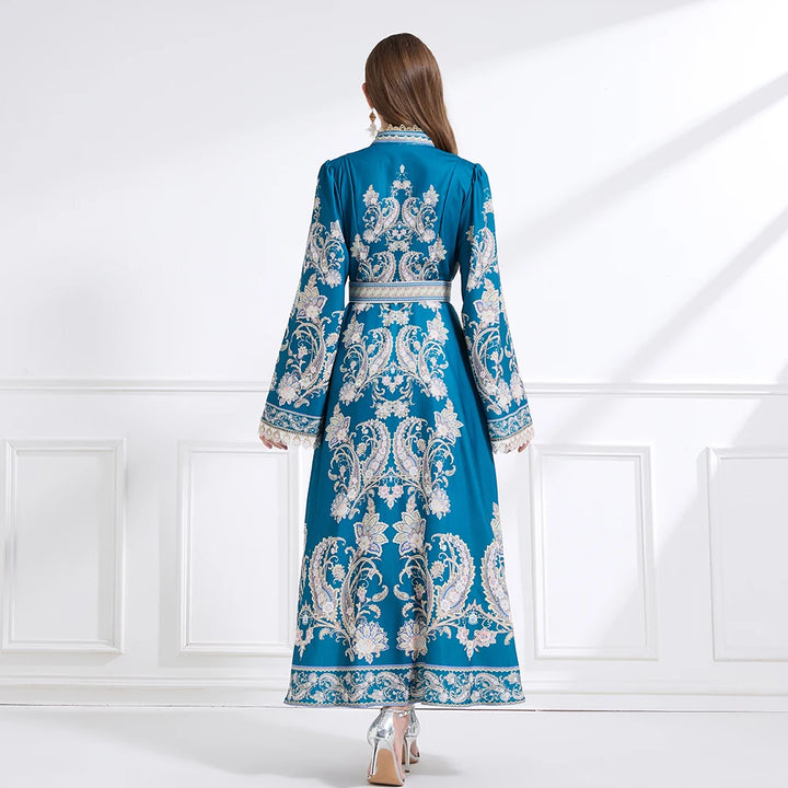 Effortlessly Stylish Standing Collar Maxi Dress