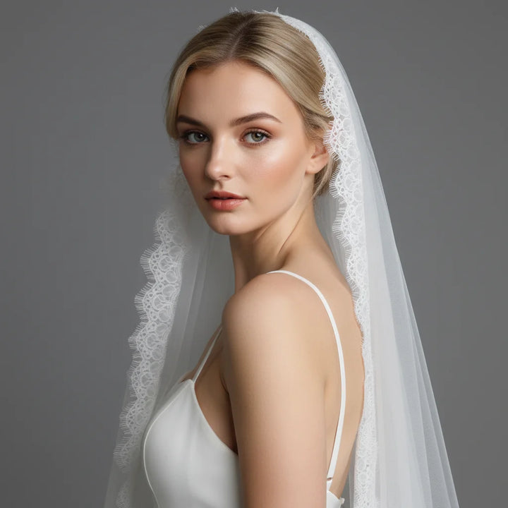 Romantic Lace Edge Bridal Veil