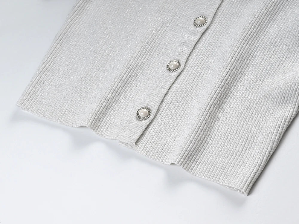 Stylish Round Neck Knitted Cardigan