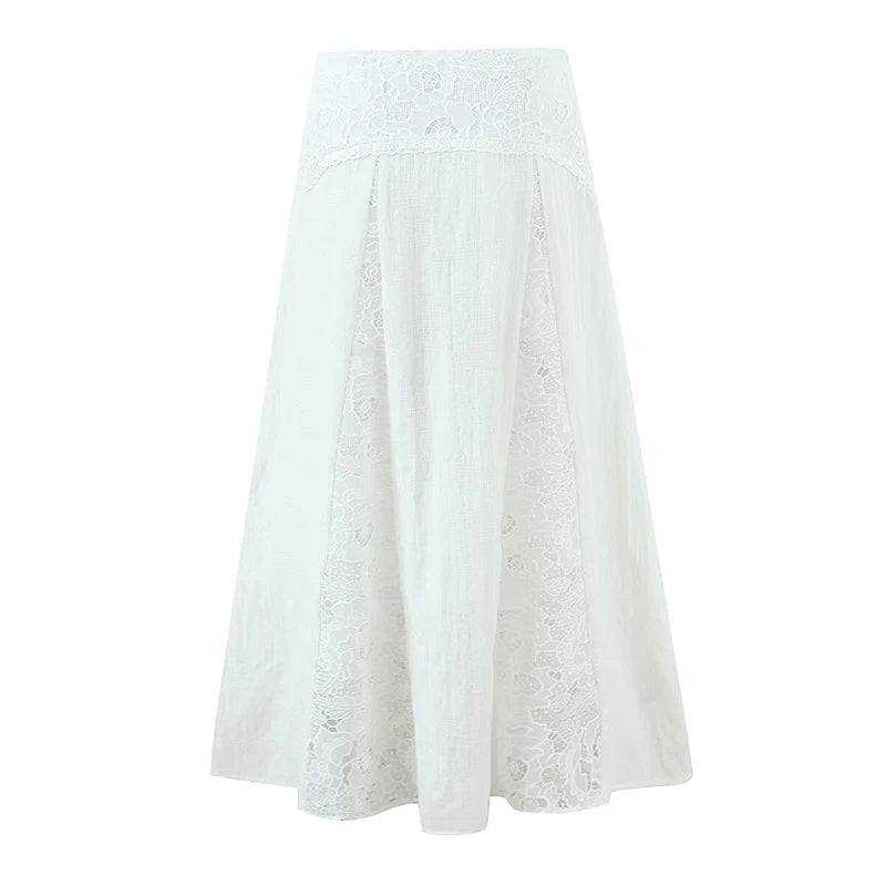Elegant High Waist A-Line Skirt